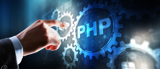 PHP. Web development concept. A general purpose interpreted scripting language