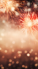 Fototapeta premium Colorful fireworks light up the night sky over the skyline