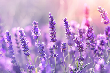 Background with lavender in the field