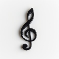 Naklejka premium Elegant black treble clef on white background