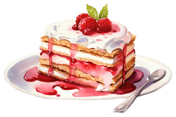 PNG Dessert raspberry cream fruit.