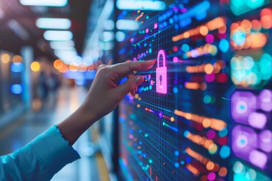 Secure business websites utilize VPN access and password interfaces, enhancing cyber priority through hacker defense and secure gateway technology.