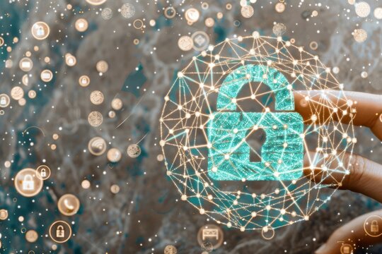 Encrypted data protection in cyber environments is bolstered by VPN access and password security, ensuring system privacy and processor safety.