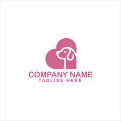 Fototapeta premium simple pet dog and cat logo design 