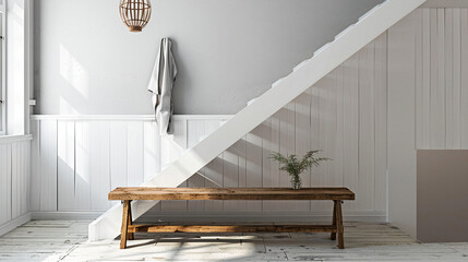 Escalier, intérieur, décoration minimaliste
