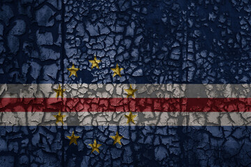 flag of cape verde on a old grunge metal rusty cracked wall background