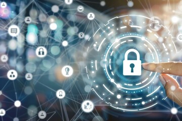 Cyber defenses on secure servers integrate network security protocols, employing icon and repository management to block unauthorized access.