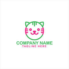 Simple cat fish logo design with unique concept| pet shop logo| premium vector
