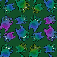 Halloween cartoon monsters seamless bears pattern for wrapping paper and fabrics and kids clothes print and festive