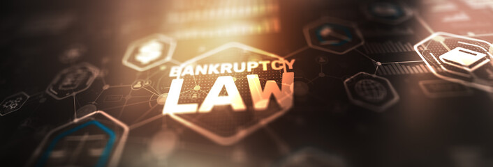 Bankruptcy law concept. Judicial decision lawyer business