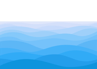 Blue water wave pattern. Sea, river, ocean, swimming pool, wavy line background. Vector illustration