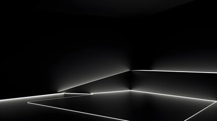Empty black Studio Background with beautiful Lighting. Modern Space for Product Presentation