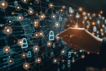 Fototapeta premium User authentication systems protect secure network environments, utilizing privacy swaps and digital identity protection through safety and threat mitigation technologies.