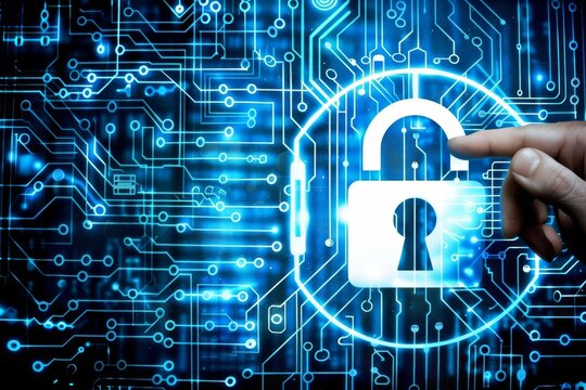 Network settings configure traceroute for enhanced cyber security; secure data transmission includes padlocks and privacy shields ensuring robust data protection online.