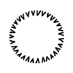 black and white circular frame or border