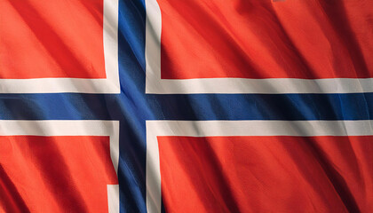 Fototapeta premium Realistic Artistic Representation of Norway waving flag