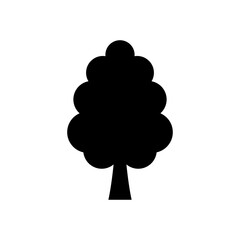 Tree icon. Black silhouette. Front side view. Vector simple flat graphic illustration. Isolated object on a white background. Isolate.