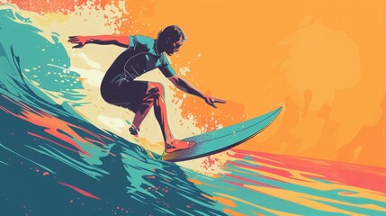 A man skillfully rides the crest of a wave while balancing on a surfboard.