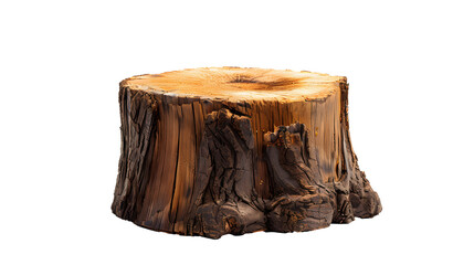 Stump isolated on transparent background, front view