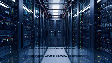 Fototapeta premium server rack with cables