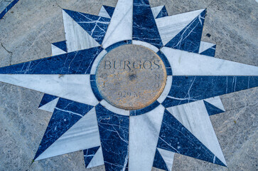 Compass rose in Burgos, Spain