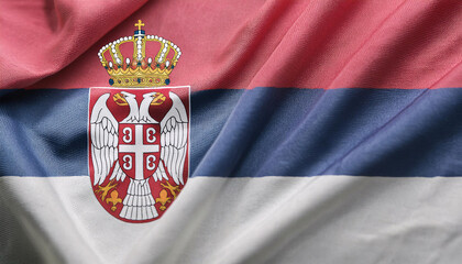 Realistic Artistic Representation of Serbia waving flag
