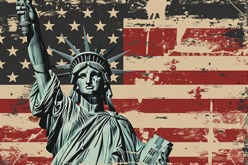 Statue of Liberty 4th of July america Independence Day United States flag Happy Independence Day Made in USA