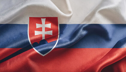 Realistic Artistic Representation of Slovakia waving flag