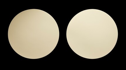 Two Ivory round Paper Notes on a black Background. Brainstorming Template with Copy Space