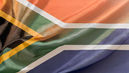 Realistic Artistic Representation of South Africa waving flag