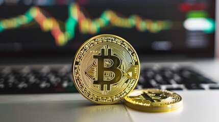 bitcoin investment, Investing in virtual assets. Investment platform with charts and bitcoin coin
