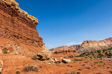 Beautiful sandstone formations at Capitol Reef National Park.