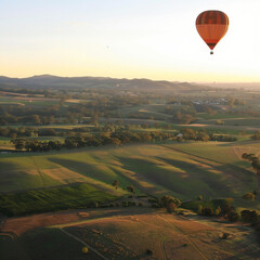 Hot Air Ballooning Over Scenic Countryside: Enjoying the Landscape from Above