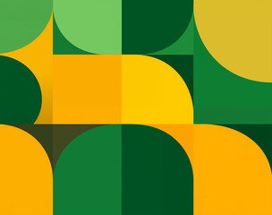 abstract art background with retro green and yellow  circles