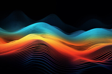Colorful abstract fractal wave lines background