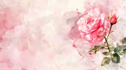 Watercolor background of spa beauty or red-pink rose-beige tone grunge texture.
