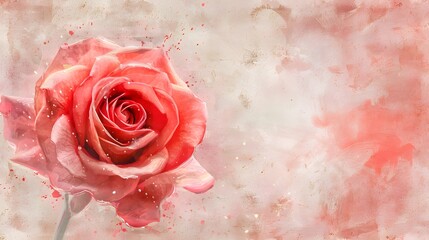 Watercolor background of spa beauty or red-pink rose-beige tone grunge texture.
