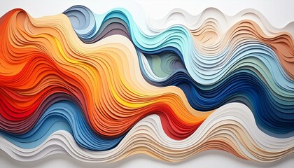 An abstract sculpture made from paper mache, featuring swirling forms and bold, expressive