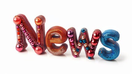The word News created in Beaded Lettering.