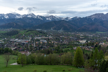 Beautiful view of the mountains from the hotel window 