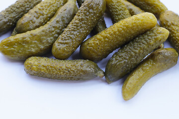 Tasty pickled cucumbers. Fermented vegetables
