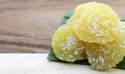 Steamed cassava cake. Thai dessert