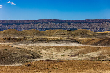 Otherworldly landscape of Caineville Mesa.