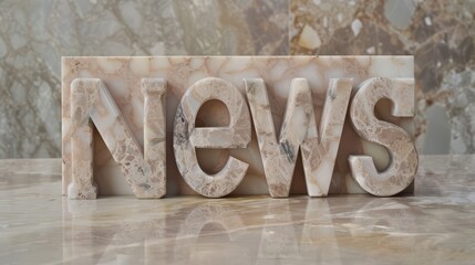 Beige Marble News concept art poster.
