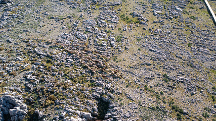Aerial photo from drone to Sierra Gorda de Loja Mountain range. 
Loja, province of Granada, Andalusia,Spain
