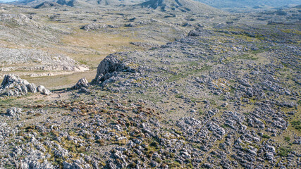 Aerial photo from drone to Sierra Gorda de Loja Mountain range. 
Loja, province of Granada, Andalusia,Spain
