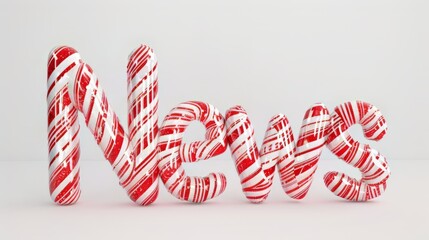 The word News created in Candy Cane Typography.
