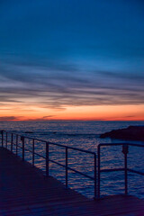 Obraz premium Sunset in Cyprus. View of Paphos coast at sunset. Evening landscape of Cyprus.