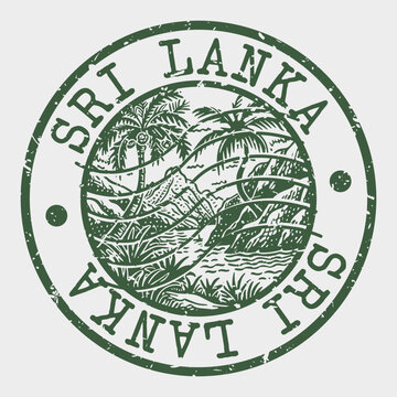 Sri Lanka Stamp Postal. Silhouette Seal. Passport Round Design. Vector Icon. Design Retro Travel. National Symbol.	
