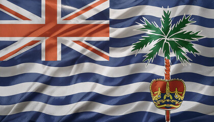 Realistic Artistic Representation of The British Indian Ocean Territory waving flag